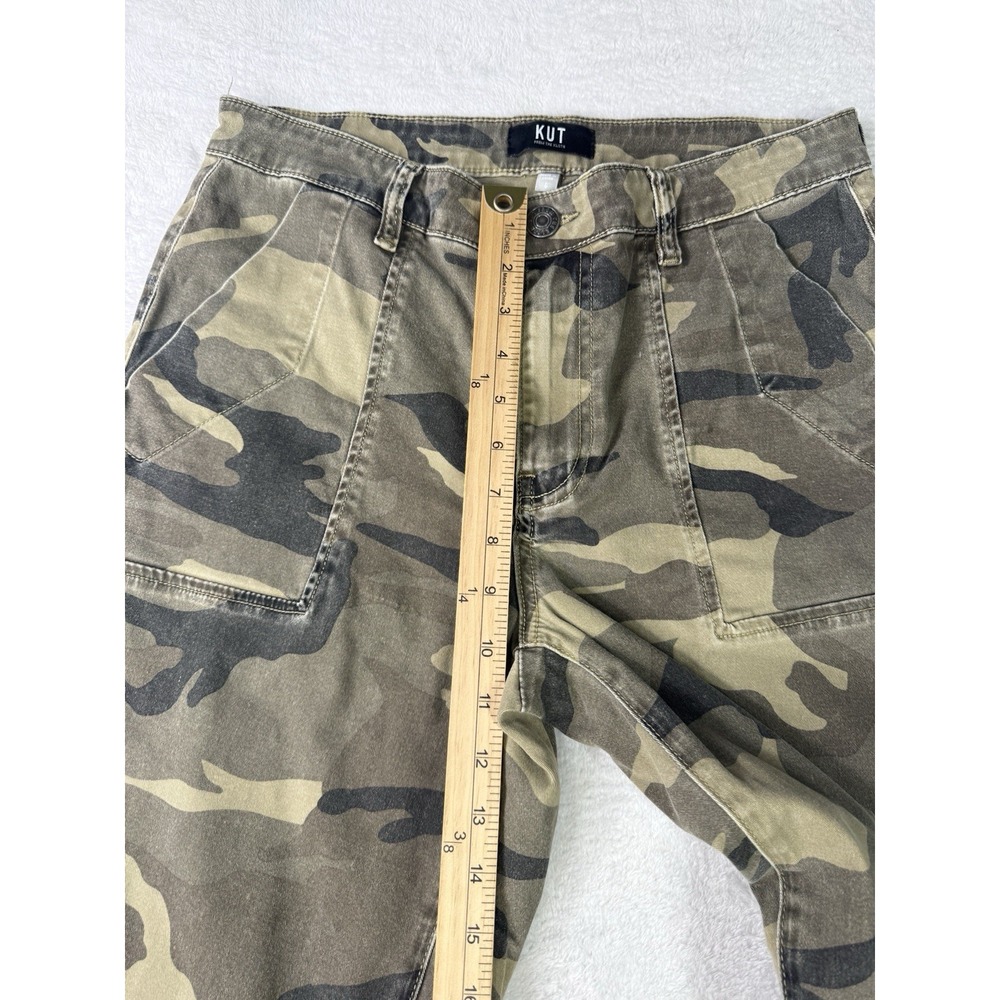 Kut From The Kloth Ashton Camo Barrel Leg Pant Size 6 High Rise Cotton Blend - Picture 7 of 11